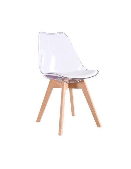 Cadeira de jantar Nordico Acantha, cojin transparente.
