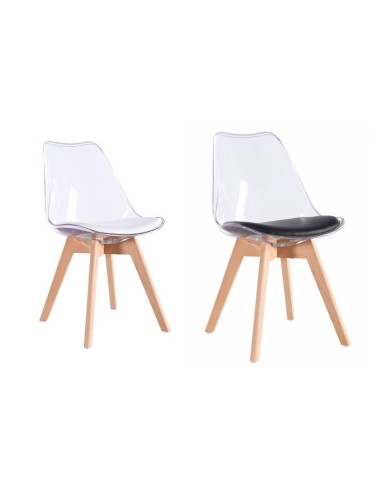 Silla Comedor Nordico Acantha,transparente cojin.
