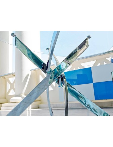 Mesa de diseño MAREA 150x90, cristal, cromada