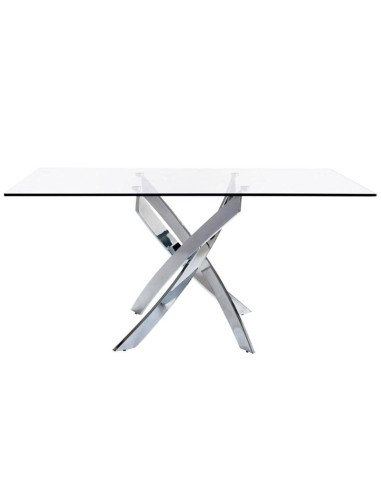 Mesa de diseño MAREA 150x90, cristal, cromada