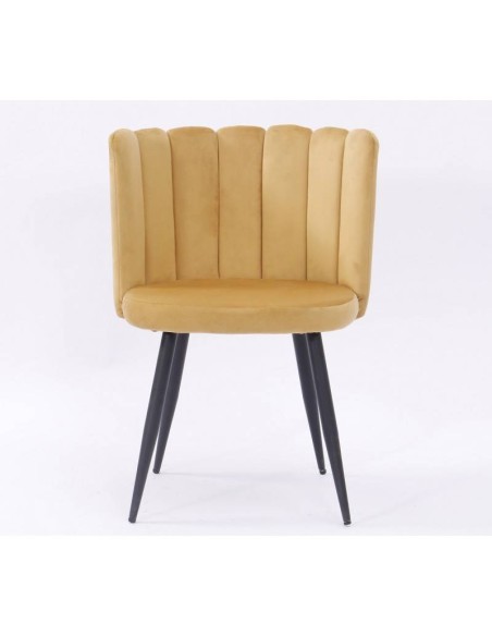 Cadeira de design de jantar RAMSÉS, metal, estofado velvet .