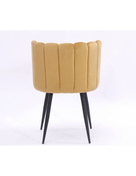 Cadeira de design de jantar RAMSÉS, metal, estofado velvet .