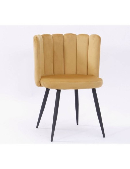 Cadeira de design de jantar RAMSÉS, metal, estofado velvet .