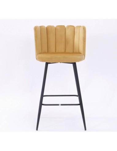 Taburete de diseño de comedor RAMSÉS, metal, tapizado velvet .