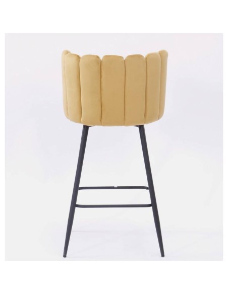 Tamborete do projeto da sala de jantar RAMSÉS, metal, estofado velvet .