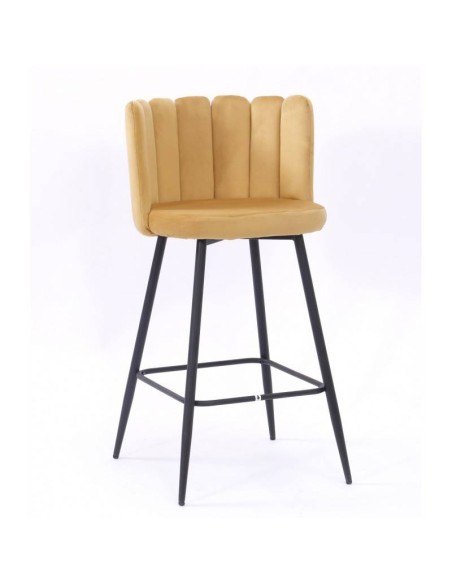 Taburete de diseño de comedor RAMSÉS, metal, tapizado velvet .