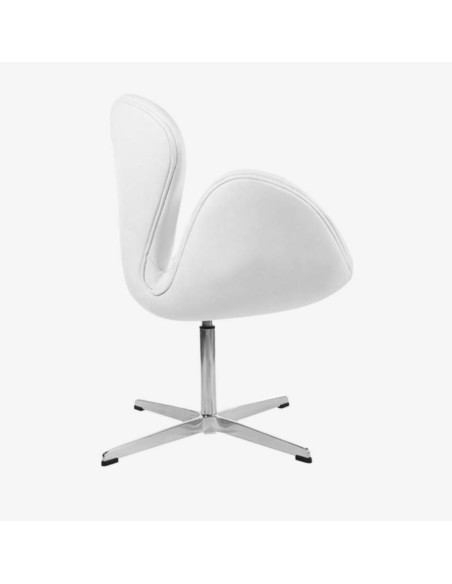 Poltrona Swan Replica couro branco, Inspirado em Arne Jacobsen
