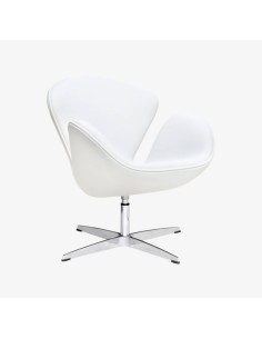 Sillón Swan Replica piel blanco, Inspirado En Arne Jacobsen