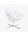Poltrona Swan Replica couro branco, Inspirado em Arne Jacobsen