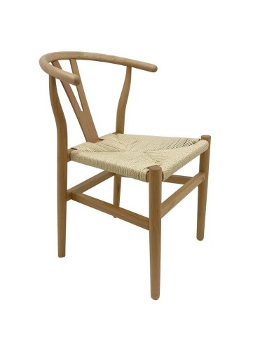 Silla Wishbone  madera de haya natural, inspirada en H. Wegner