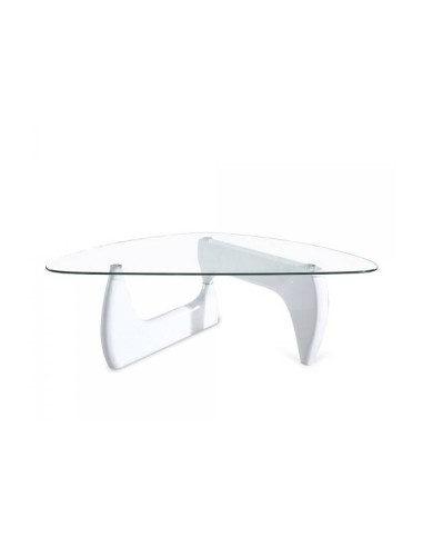 Mesa de centro NOGU 120 x 70, vidro e madeira lacada.
