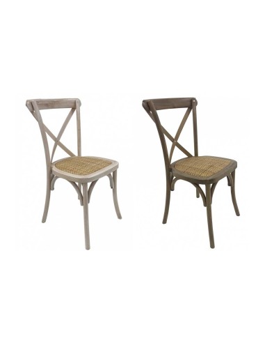 Silla CROSS Bistro, apilable, haya, asiento de ratán