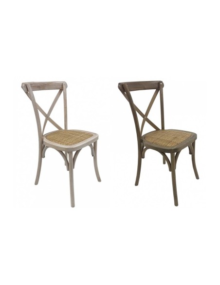 Silla CROSS Bistro, apilable, haya, asiento de ratán