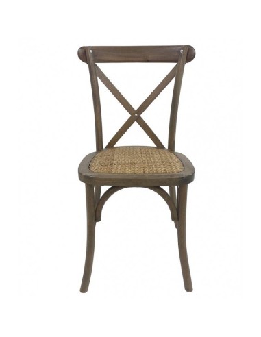 Silla CROSS Bistro, apilable, haya, asiento de ratán