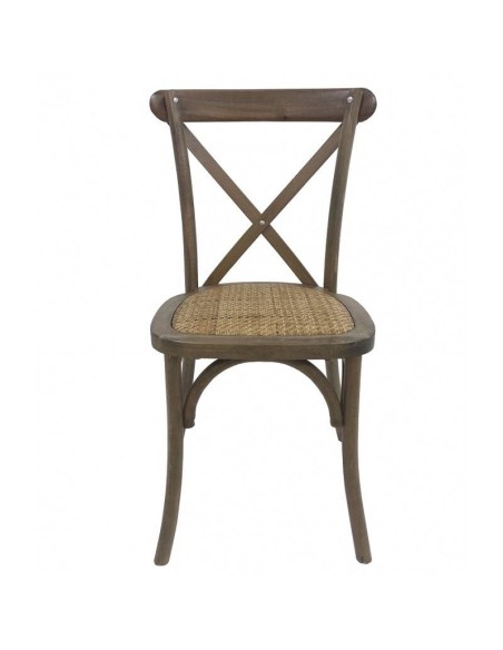 Silla CROSS Bistro, apilable, haya, asiento de ratán