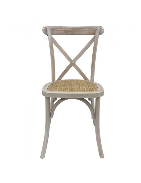 Silla CROSS Bistro, apilable, haya, asiento de ratán