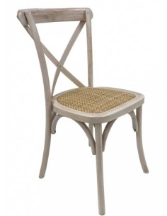 Silla CROSS Bistro, apilable, haya, asiento de ratán