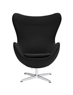 Sillón Egg Cashmere negro. Inspirado En Arne Jacobsen 2