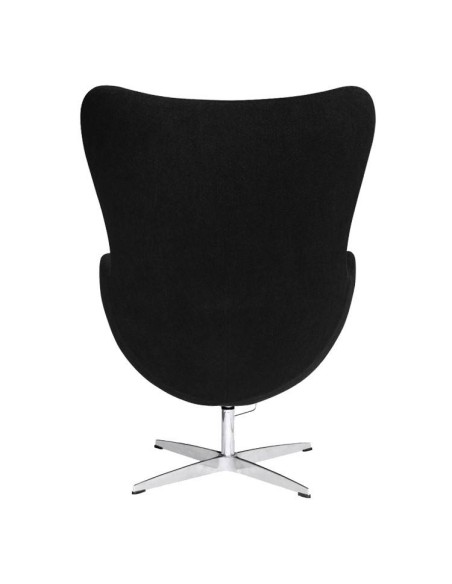 Poltrona Egg Cashmere preto. Inspirado Por Arne Jacobsen
