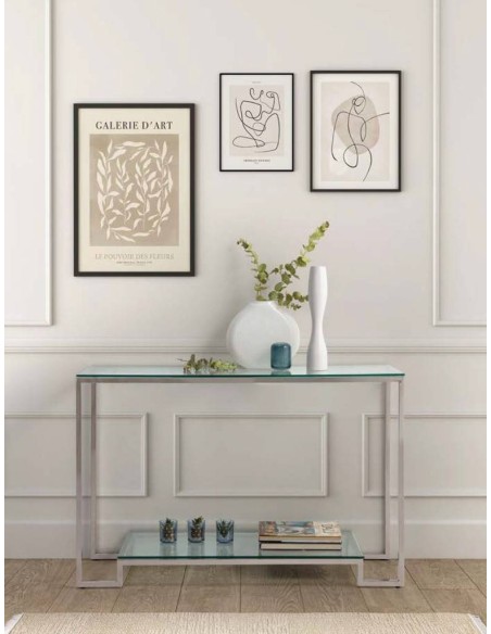 Console de vidro e aço STELLE 120x40.