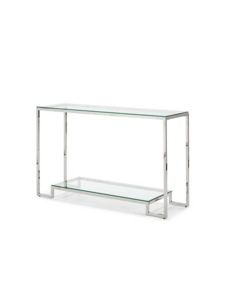 CONSOLA DE CRISTAL Y ACERO STELLE 120x40.