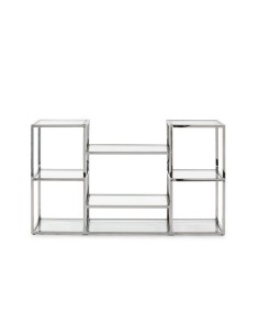 CONSOLA DE CRISTAL Y ACERO RUBICK 140 x 40 CM. 2