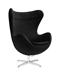 Sillón Egg Cashmere negro. Inspirado En Arne Jacobsen