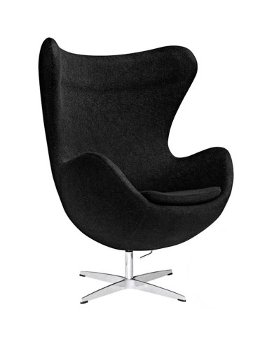 Sillón Egg Cashmere negro. Inspirado En Arne Jacobsen