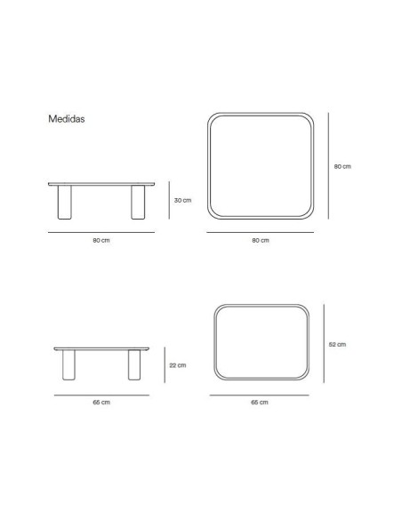 Teulat Nest 80 mesa ninho de centro, freio natural
