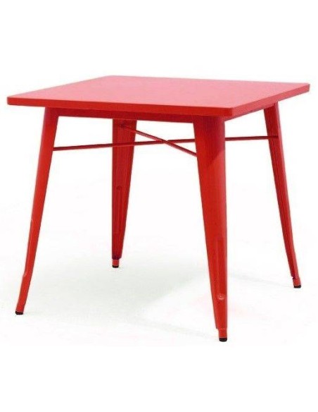 Mesa metal rojo TOLME 80x80 cm
