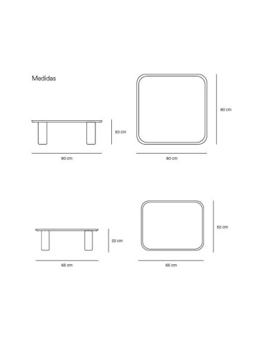 Teulat Nest 80 mesa nido de centro, fresno negro