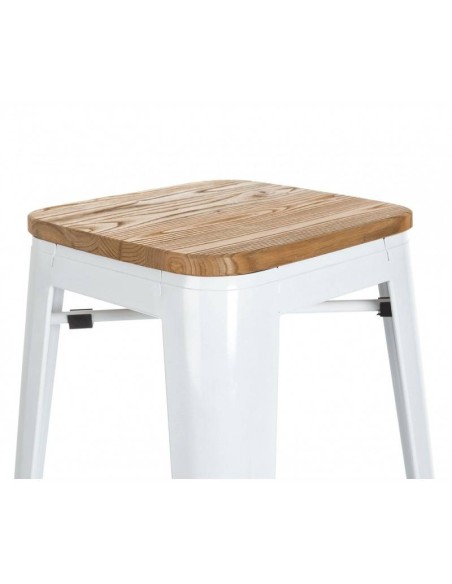 bancos de Cozinha Tolix, aço e madeira