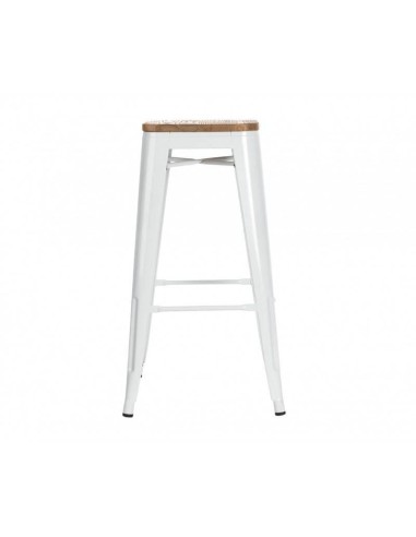 Taburete de cocina Tolix, acero y madera