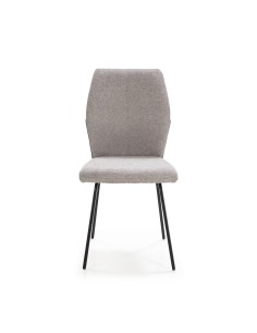 CADEIRA POL DE DESIGN, TECIDO E METAL PRETO. 2