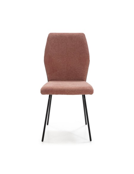 SILLA POL DE DISEÑO, TELA Y METAL NEGRO.