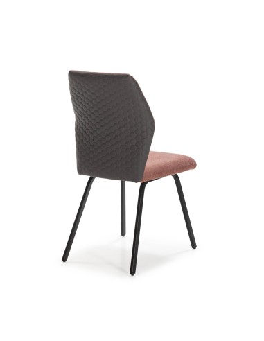 SILLA POL DE DISEÑO, TELA Y METAL NEGRO.