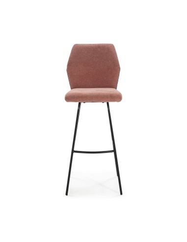 BANQUINHO POL DE DESIGN, TECIDO E METAL PRETO.