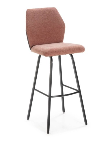 BANQUINHO POL DE DESIGN, TECIDO E METAL PRETO.