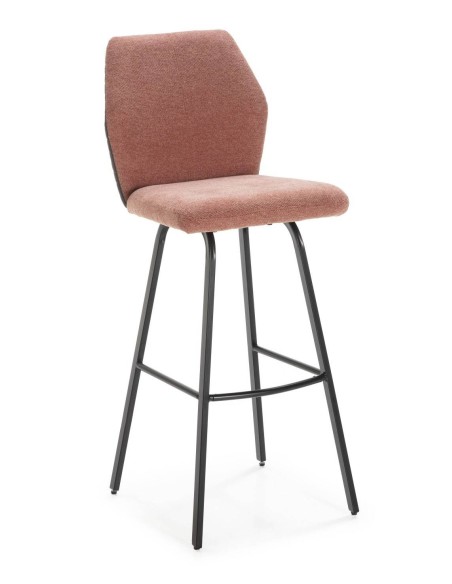 BANQUINHO POL DE DESIGN, TECIDO E METAL PRETO.