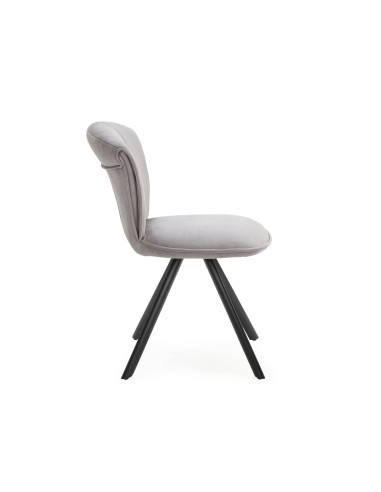 SILLA SIMBA DE DISEÑO, TELA Y METAL NEGRO.