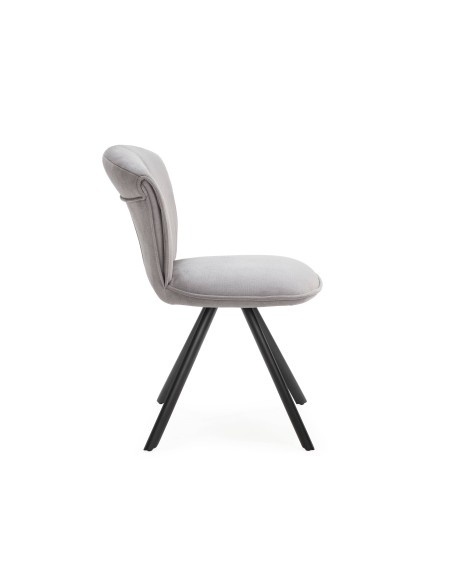 SILLA SIMBA DE DISEÑO, TELA Y METAL NEGRO.