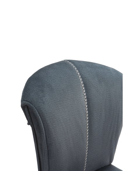 CADEIRA SIMBA DE DESIGN, TECIDO E METAL PRETO.