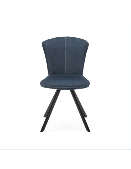 SILLA SIMBA DE DISEÑO, TELA Y METAL NEGRO.