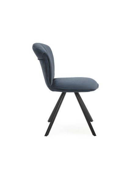 CADEIRA SIMBA DE DESIGN, TECIDO E METAL PRETO.