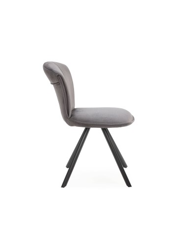 CADEIRA SIMBA DE DESIGN, TECIDO E METAL PRETO.