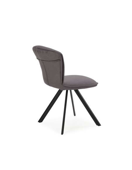 CADEIRA SIMBA DE DESIGN, TECIDO E METAL PRETO.