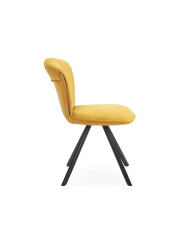 SILLA SIMBA DE DISEÑO, TELA Y METAL NEGRO.