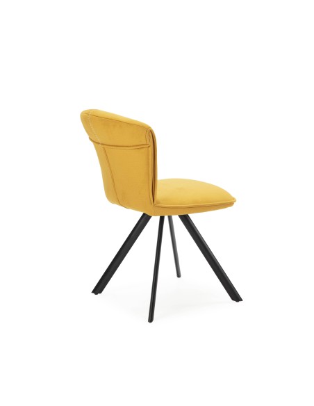 CADEIRA SIMBA DE DESIGN, TECIDO E METAL PRETO.