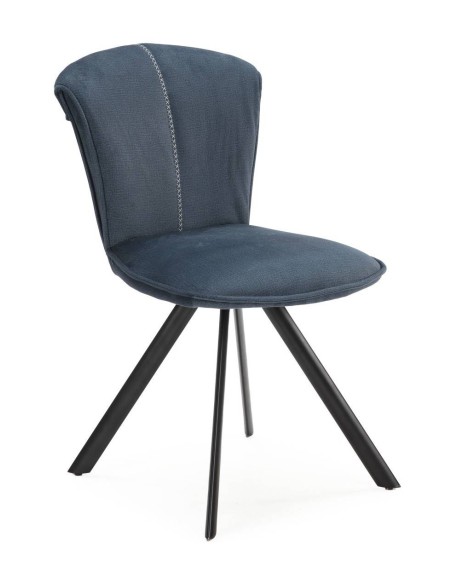 CADEIRA SIMBA DE DESIGN, TECIDO E METAL PRETO.