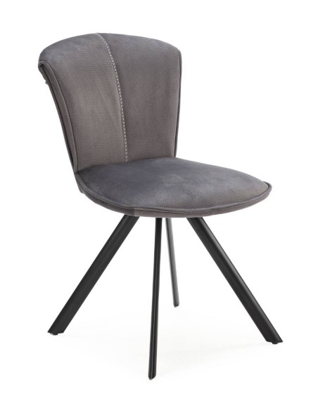 SILLA SIMBA DE DISEÑO, TELA Y METAL NEGRO.